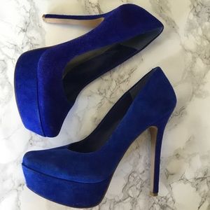Jessica Simpson Cobalt Blue Platform Pumps